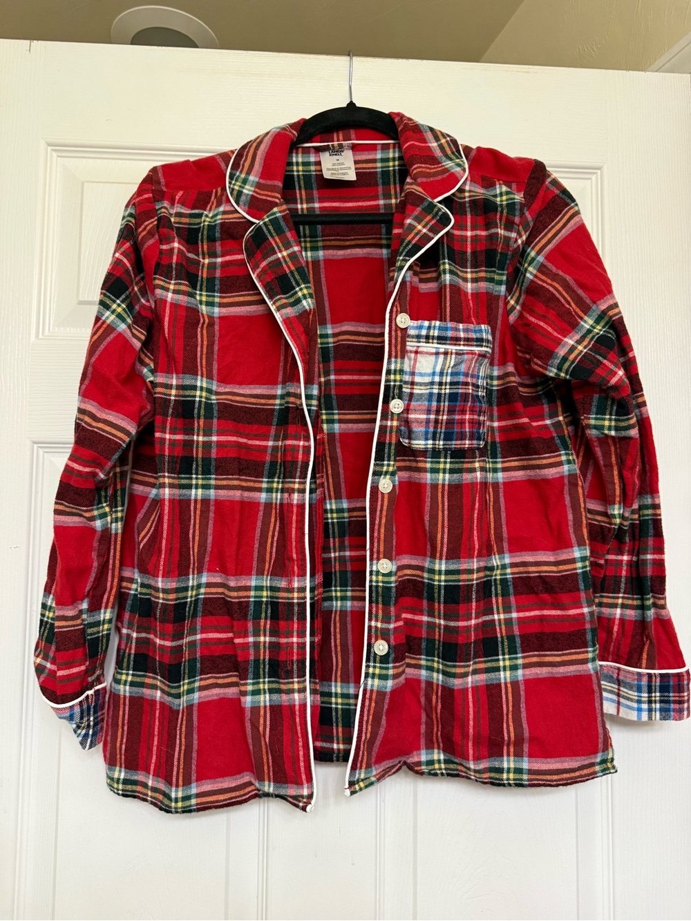 Lands' End Red Tartan Cotton Button-Up Shirt & pants set